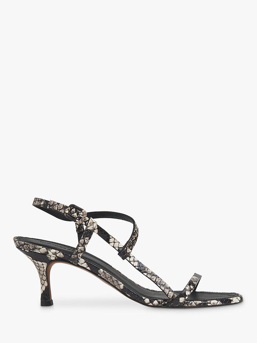 Whistles Milana Leather Stiletto Sandals, Snake Print
