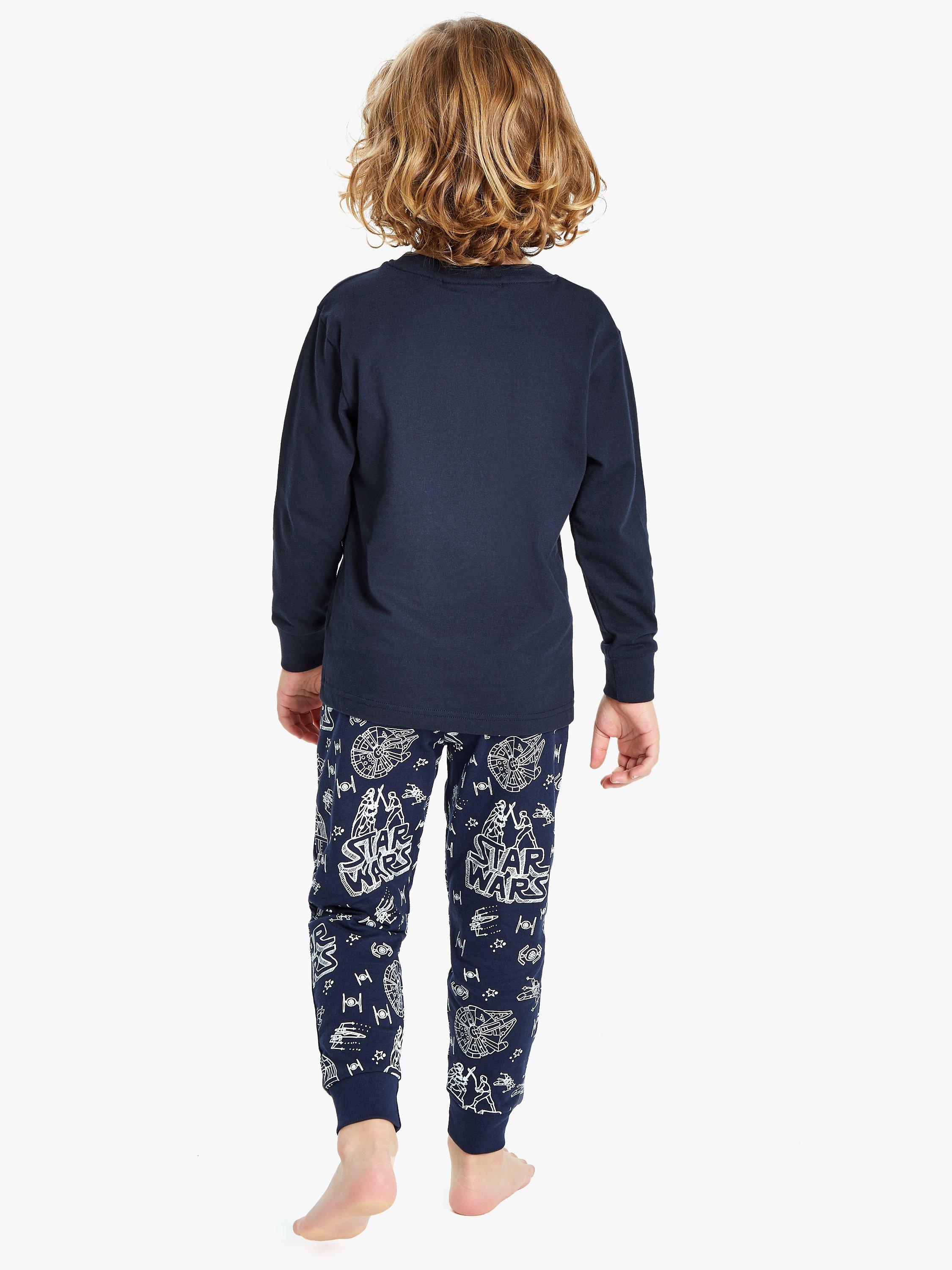 Star Wars Boys Glow In The Dark Pyjamas Navy