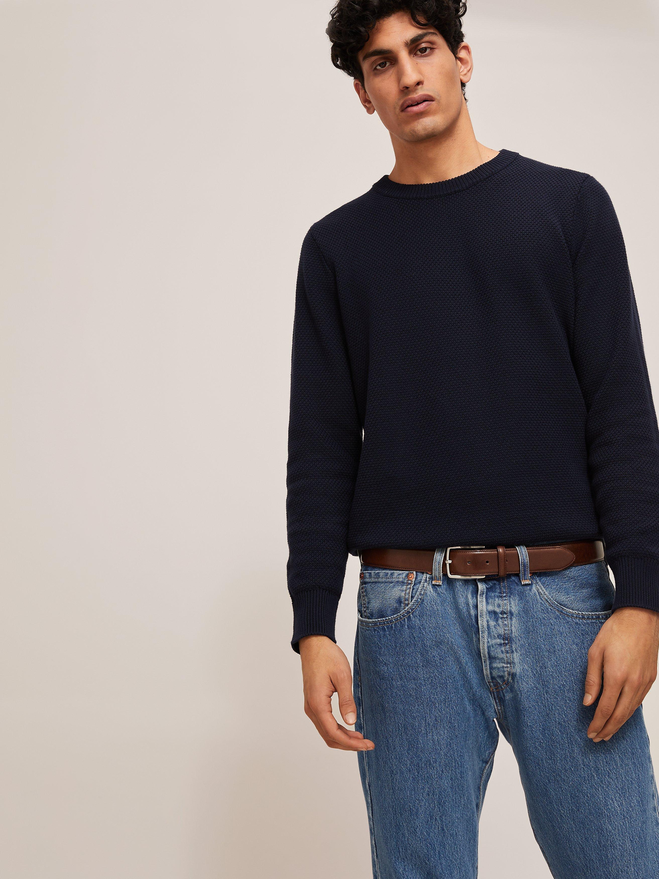 Product image 4 of 4, which shows John Lewis Made in Italy 35mm Stitched Leather Belt, Brown, S
