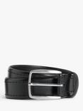 John Lewis Made in Italy 35mm Brogue Detail Leather Belt, Black