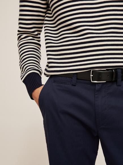 John Lewis Made in Italy 35mm Brogue Detail Leather Belt - view 2, Black