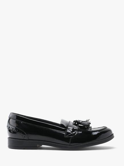 Start-Rite Kids' Sketch Patent Loafer Shoes, Black, Black
