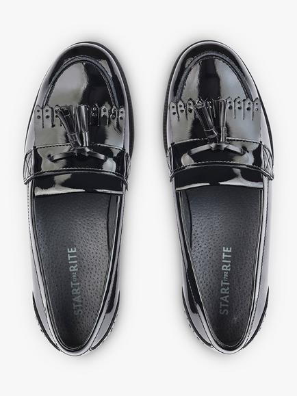 Start-Rite Kids' Sketch Patent Loafer Shoes, Black - view 2, Black