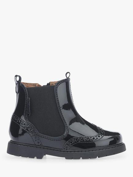 Start-Rite Kids' Patent Chelsea Boots, Black, Black Patent