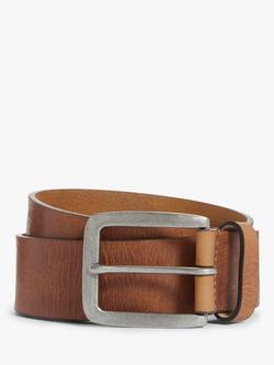 John Lewis Made in Italy 40mm Leather Jeans Belt, Tan, Tan
