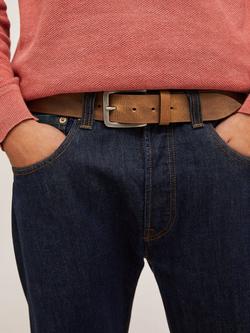John Lewis Made in Italy 40mm Leather Jeans Belt, Tan - view 2, Tan