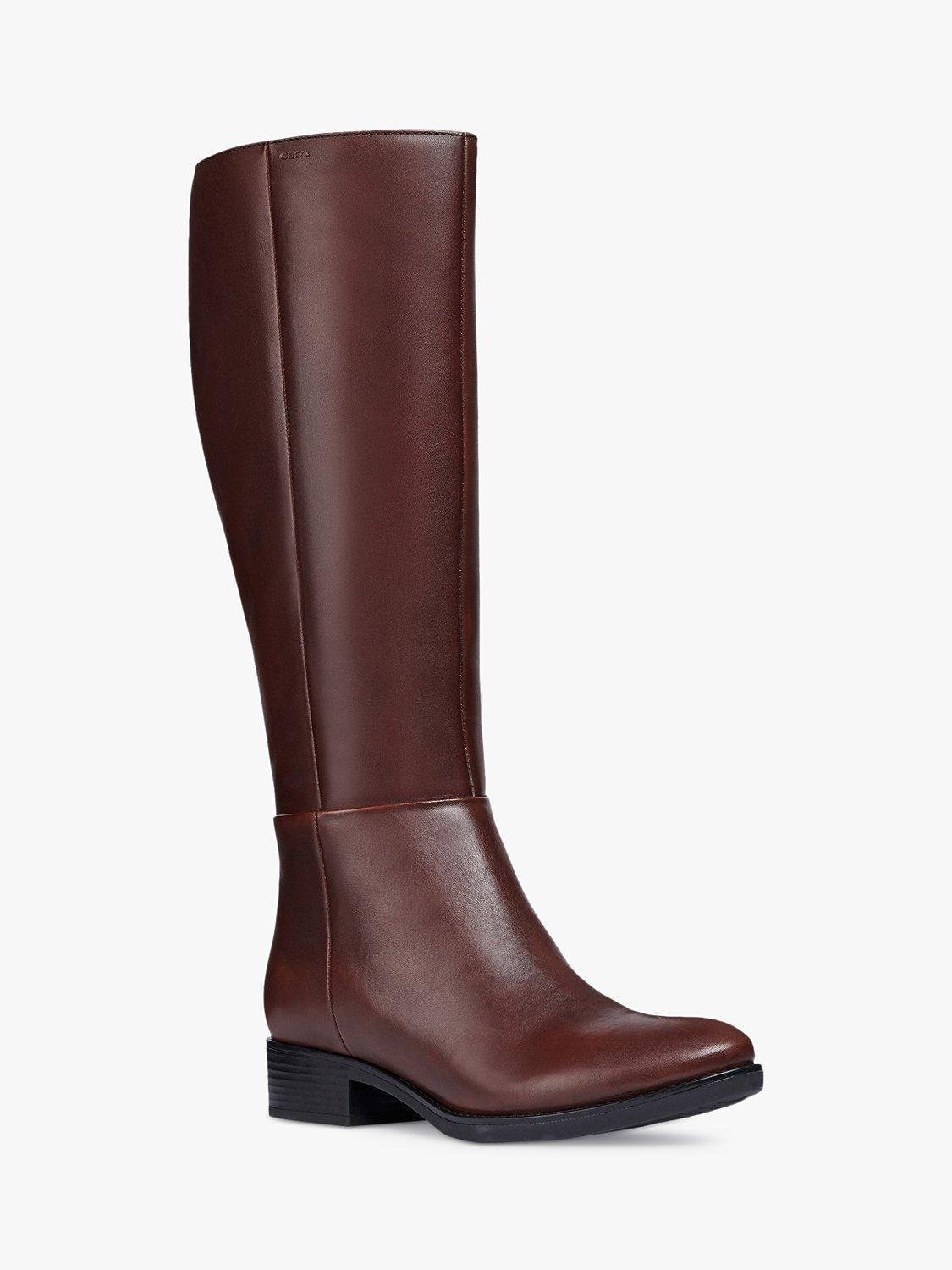 Product image 2 of 7, which shows Geox Women's Felicity Leather Heeled Knee High Boots, Brown, 3