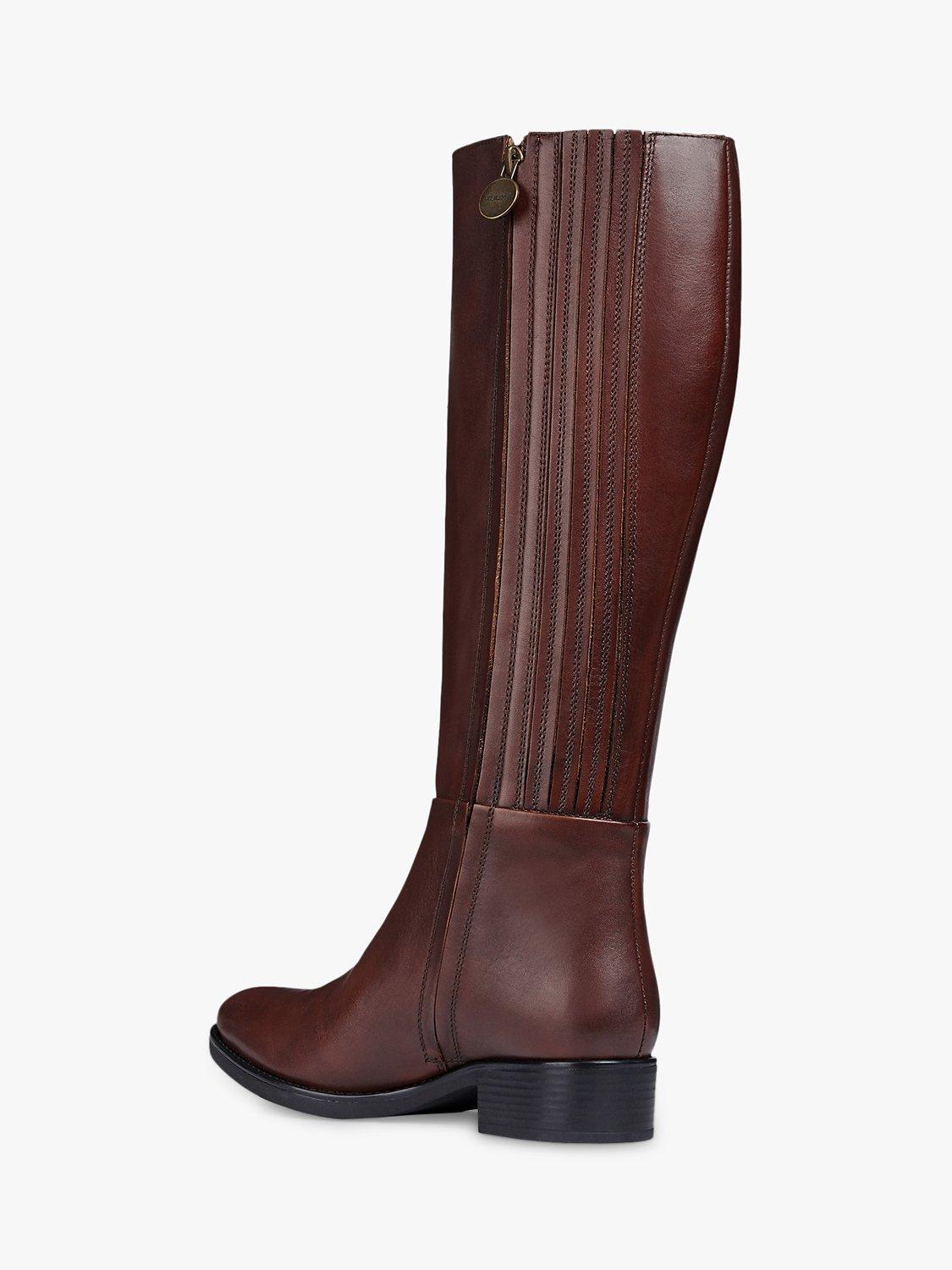 Product image 4 of 7, which shows Geox Women's Felicity Leather Heeled Knee High Boots, Brown, 3