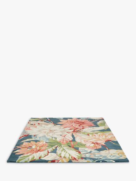 Sanderson Dhalia & Rosehip Floral Rug - view 2, Teal