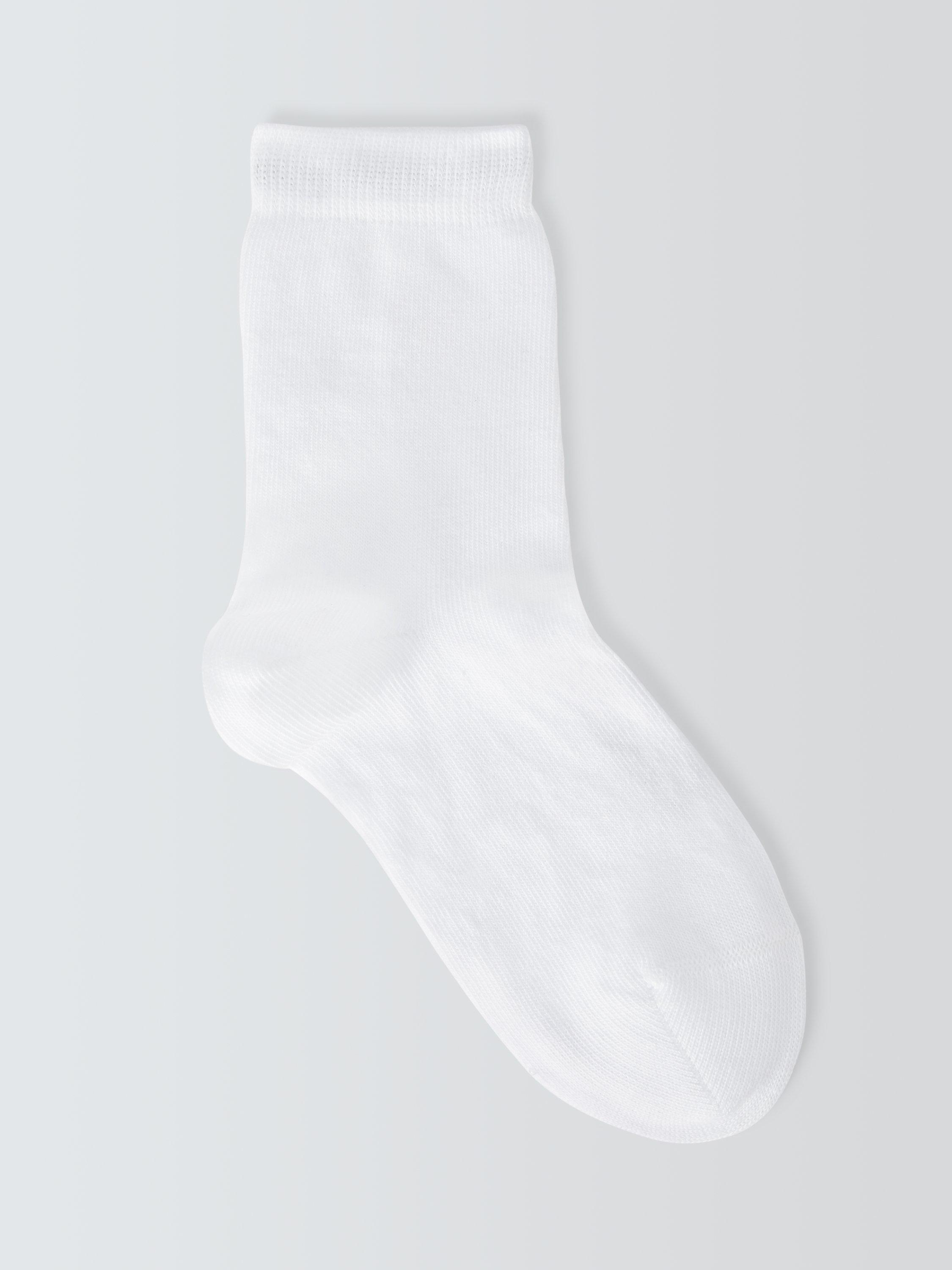 John Lewis Kids' Cotton Rich Socks, Pack of 7, White, 6-8.5 Jnr