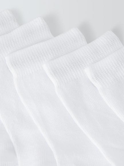 John Lewis Kids' Cotton Rich Socks, Pack of 7 - view 2, White