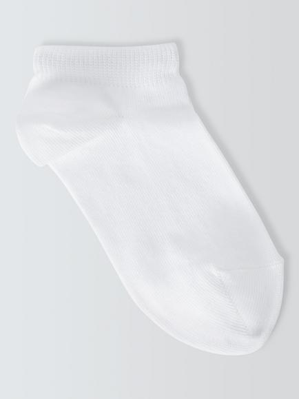 John Lewis Kids' Trainer Liner Socks, Pack of 7, White