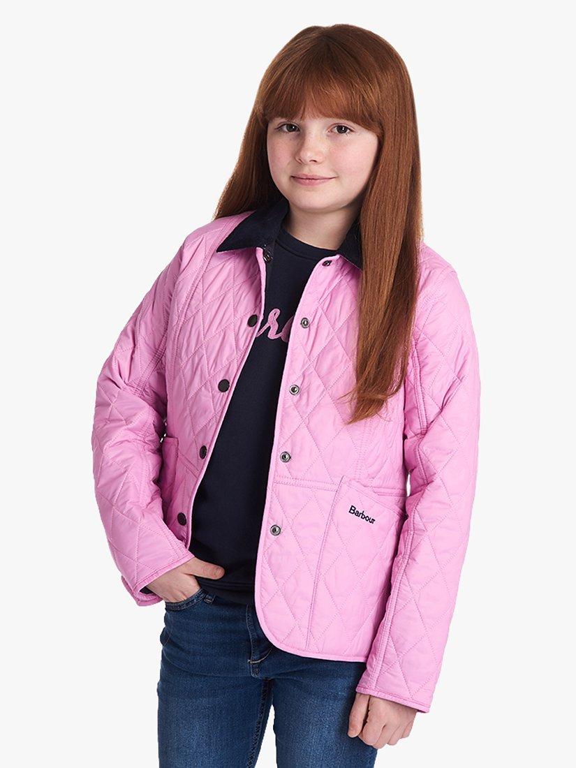 Girls pink barbour jacket best sale