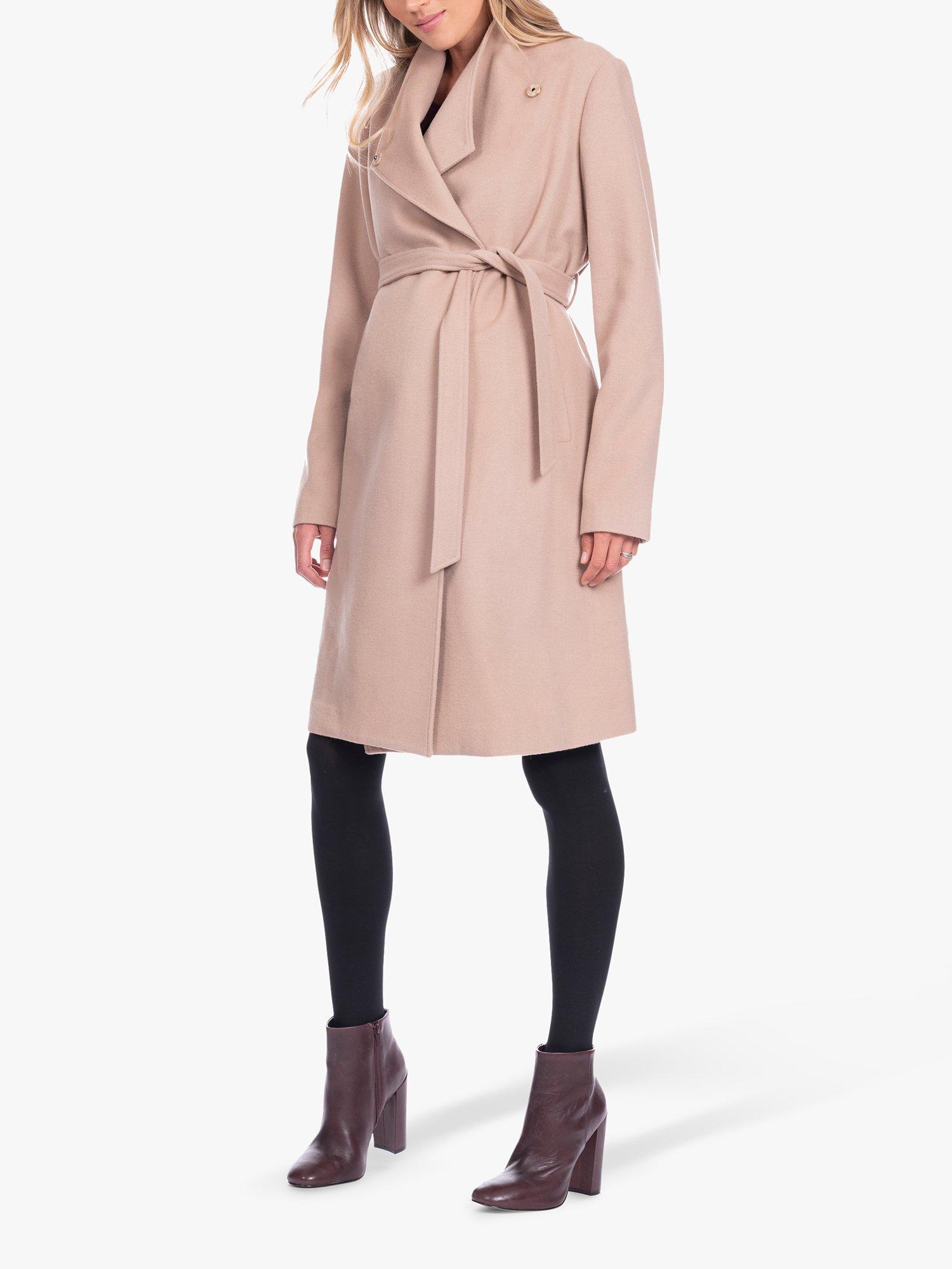 Seraphine Wool Maternity Coat Camel