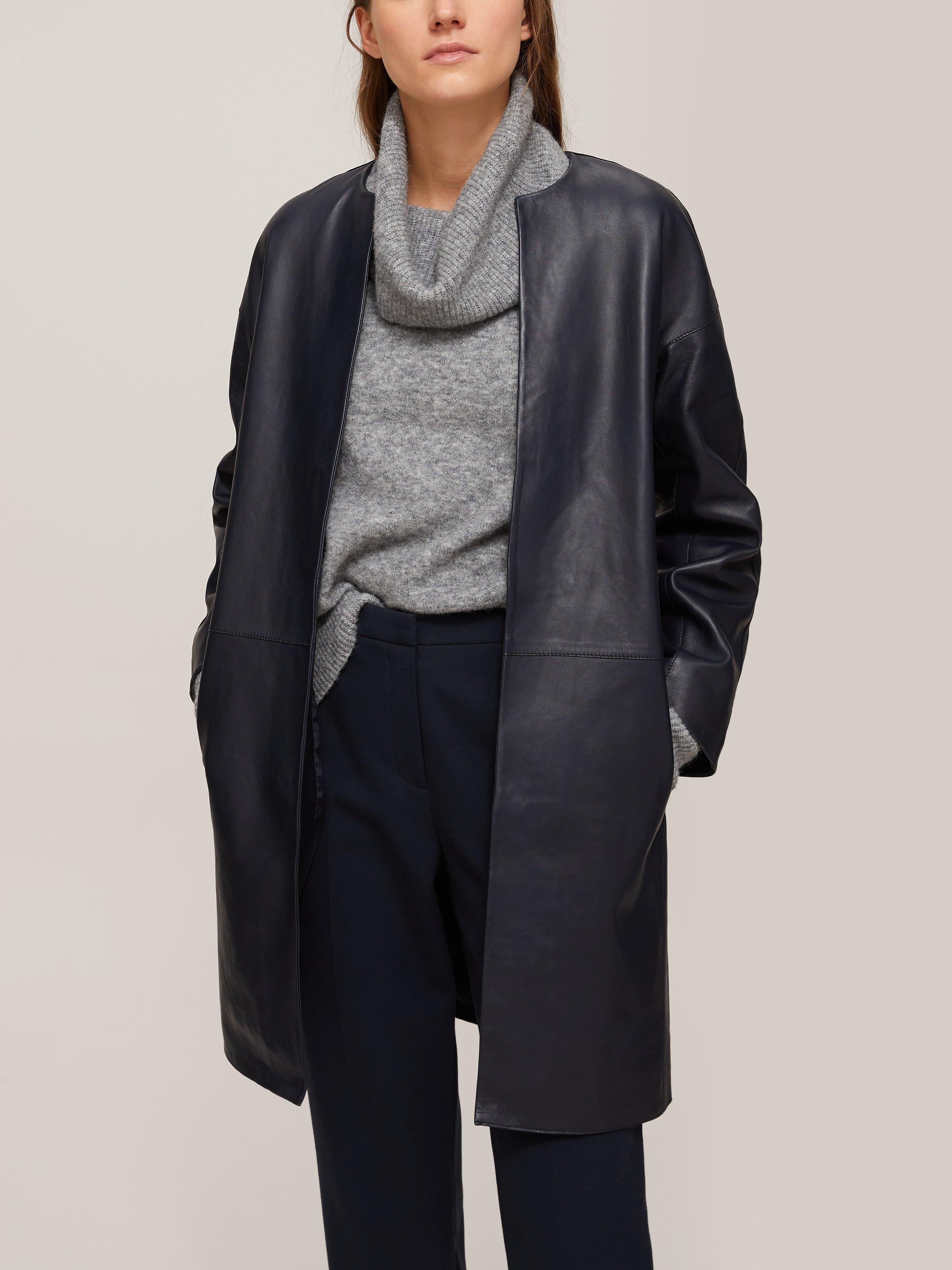 Modern Rarity Edge To Edge Leather Jacket, Navy