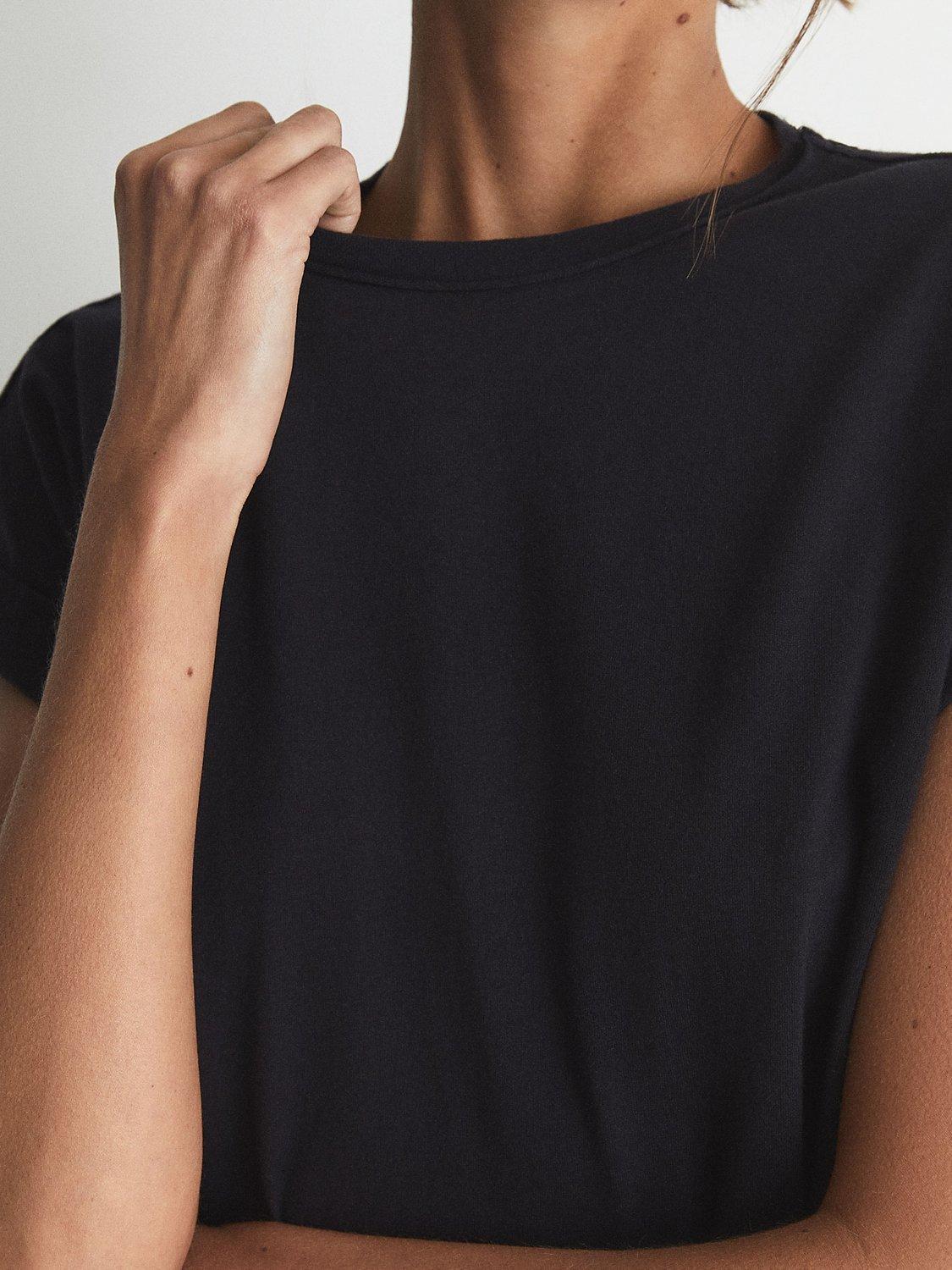 Product image 5 of 6, which shows Reiss Tereza Cotton Jersey T-Shirt, Navy, XL