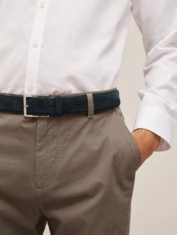 John Lewis Made in Italy 35mm Suede Belt, Navy - view 2, Navy