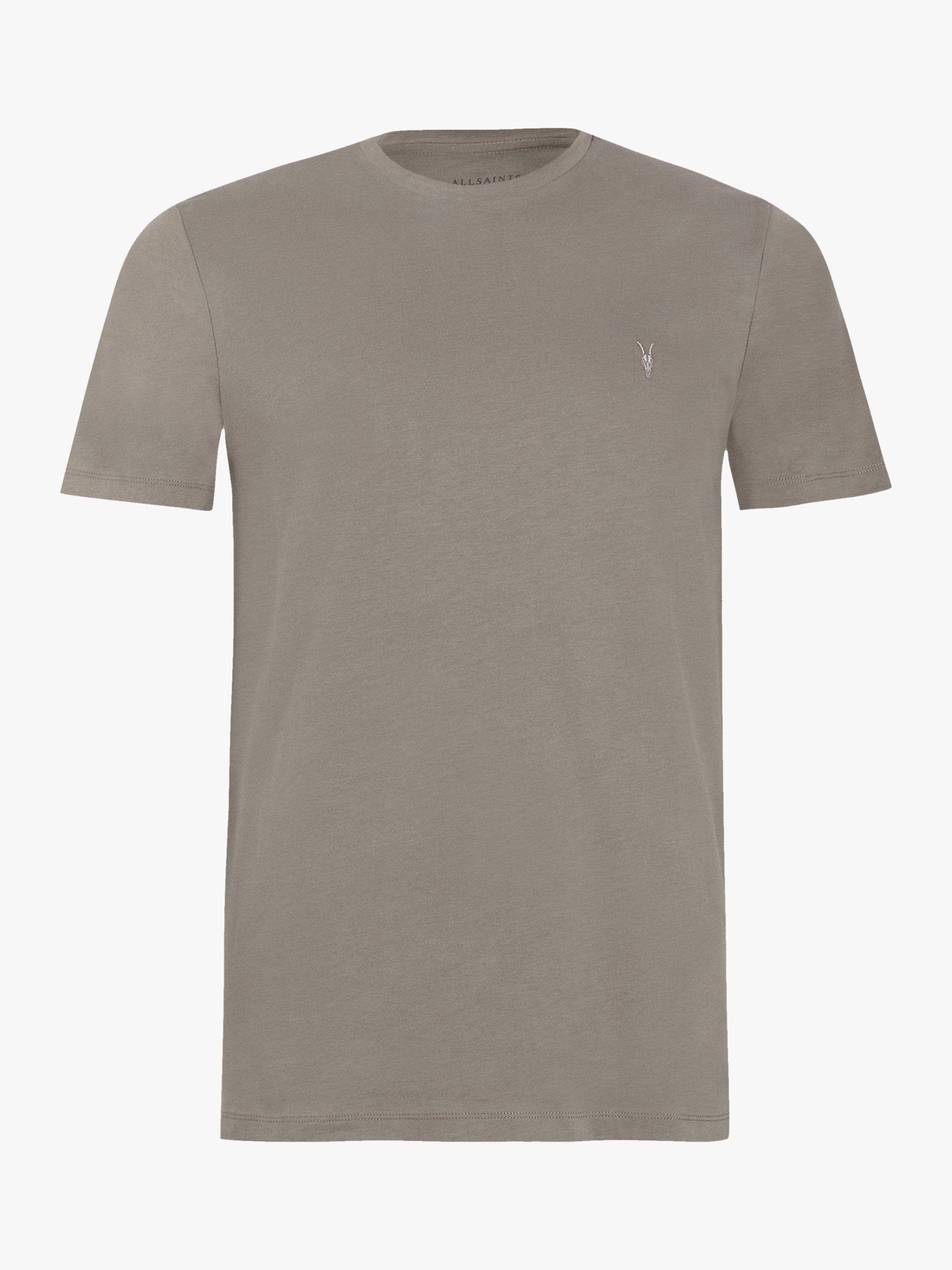 Product image 1 of 5, which shows AllSaints Brace Tonic Crew Neck T-Shirt, Solid Grey, S
