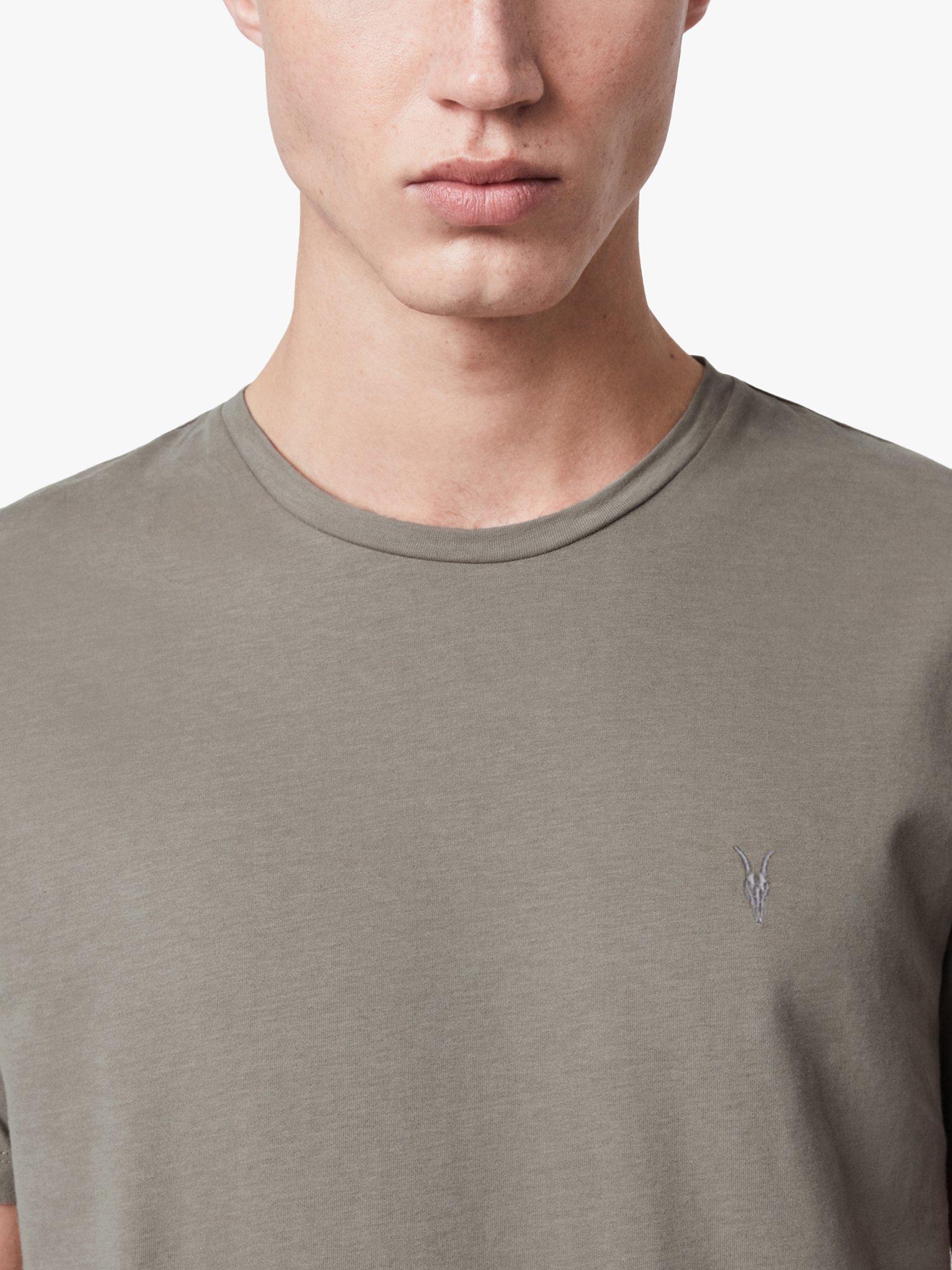Product image 2 of 5, which shows AllSaints Brace Tonic Crew Neck T-Shirt, Solid Grey, S