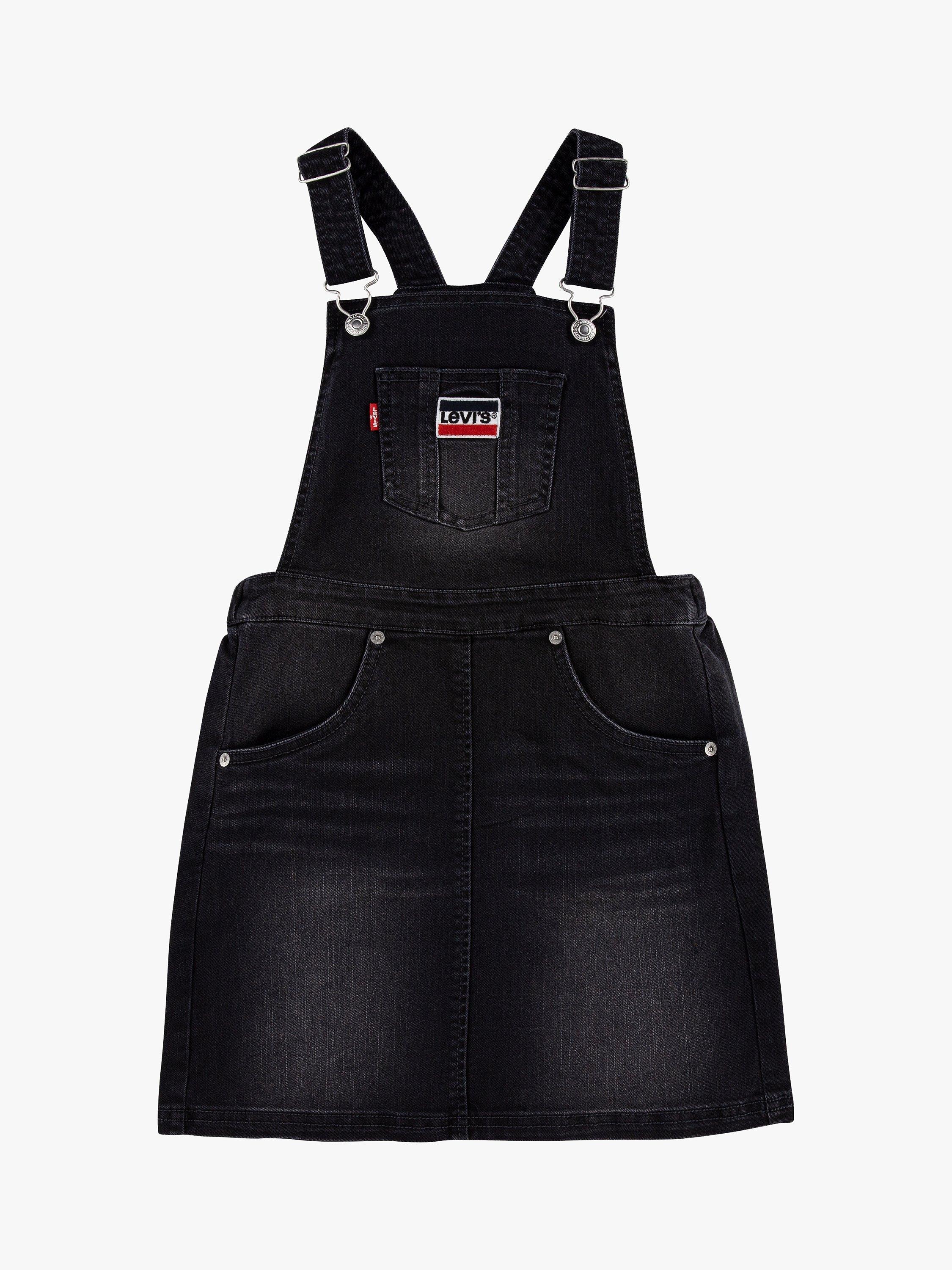 Levi's Girls' Denim Pinafore Dress, Black