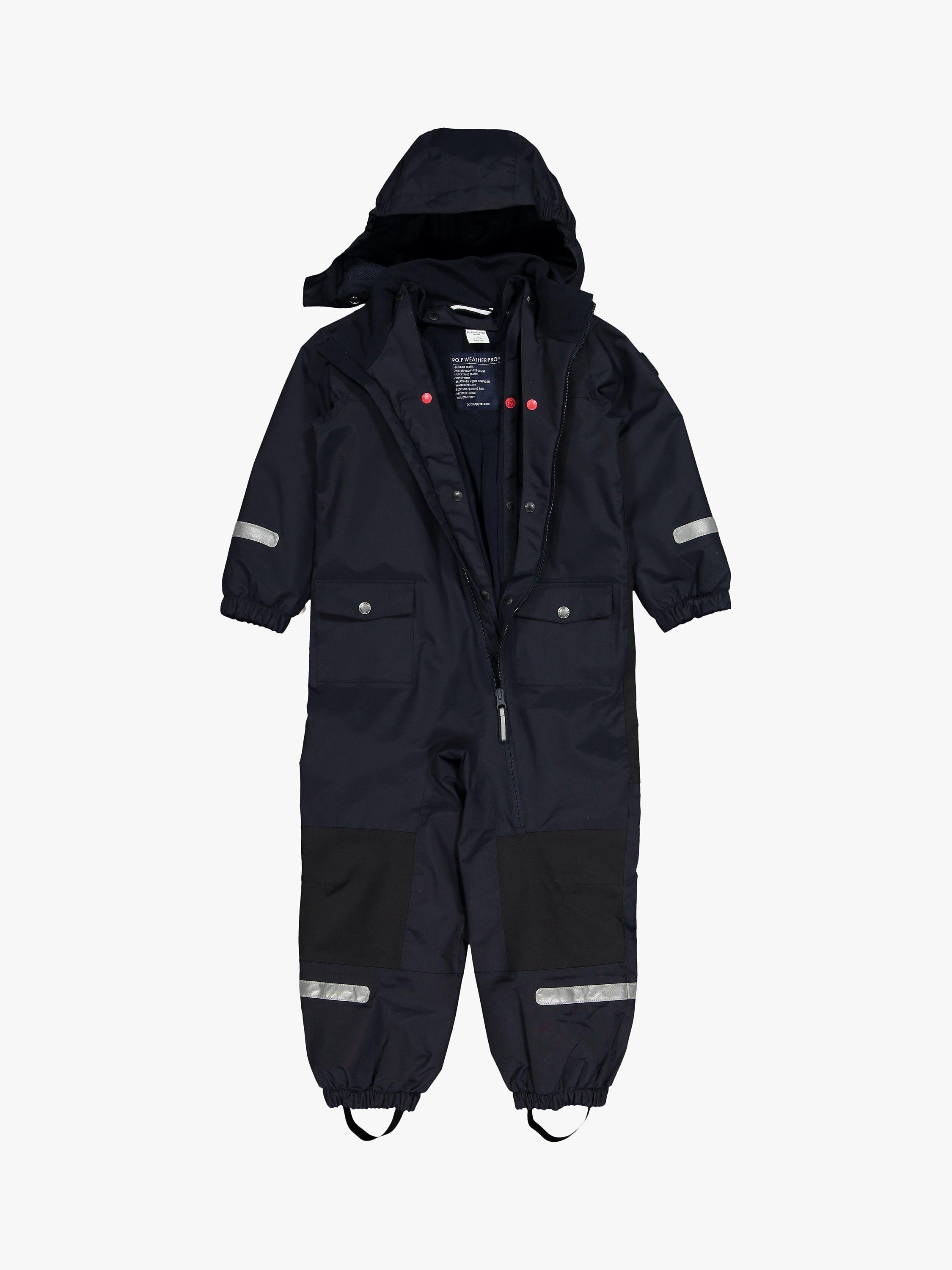 Product image 2 of 4, which shows Polarn O. Pyret Children's Waterproof Shell Overalls, Dark Sapphire, 5-6 years