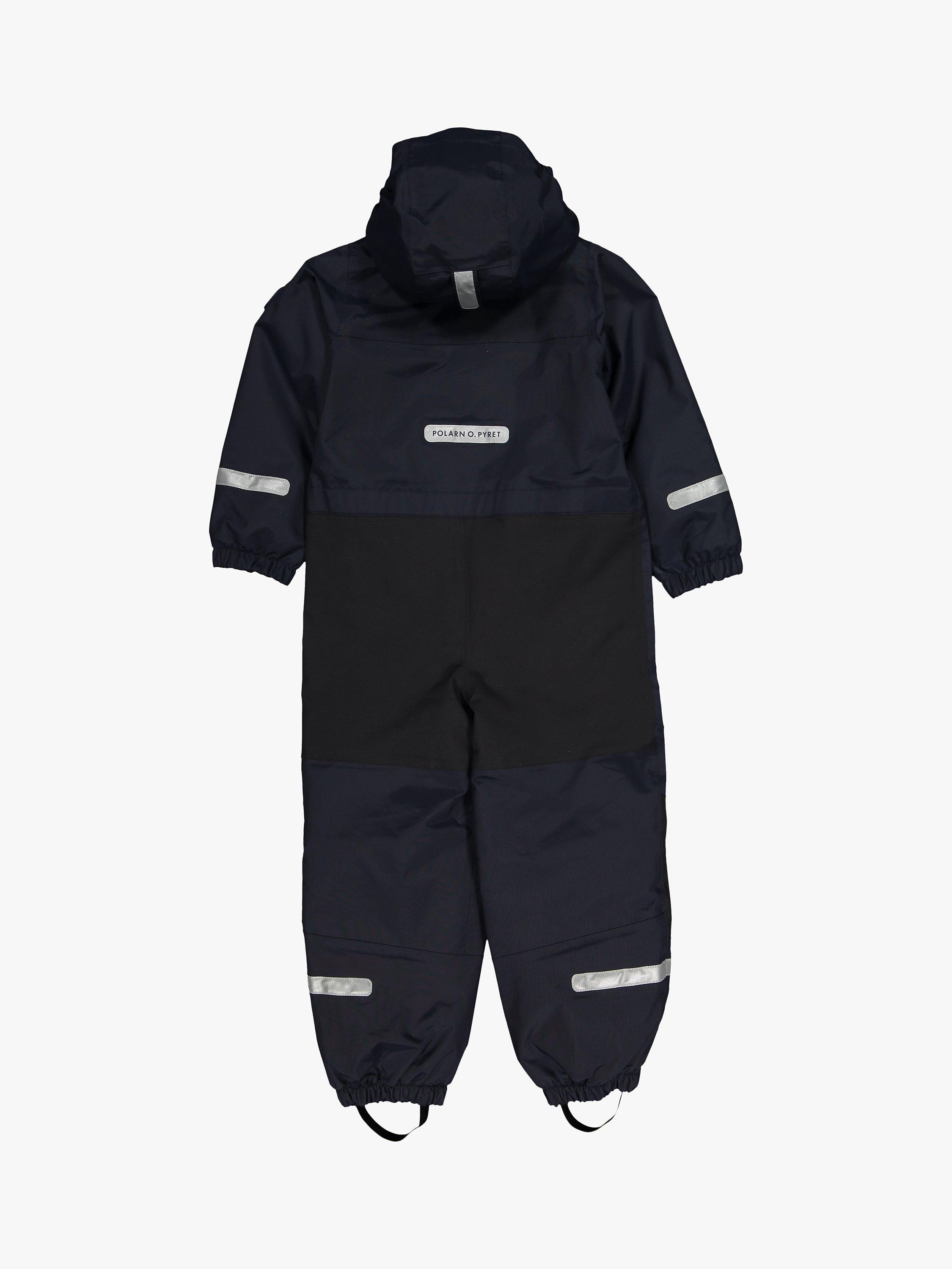Product image 3 of 4, which shows Polarn O. Pyret Children's Waterproof Shell Overalls, Dark Sapphire, 5-6 years