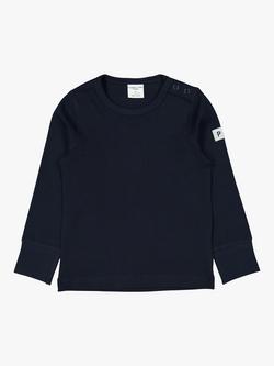 Polarn O. Pyret Baby GOTS Organic Cotton Long Sleeve T-Shirt, Blue
