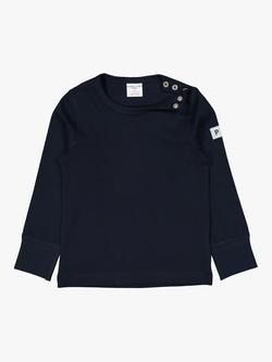 Polarn O. Pyret Baby GOTS Organic Cotton Long Sleeve T-Shirt - view 2, Blue