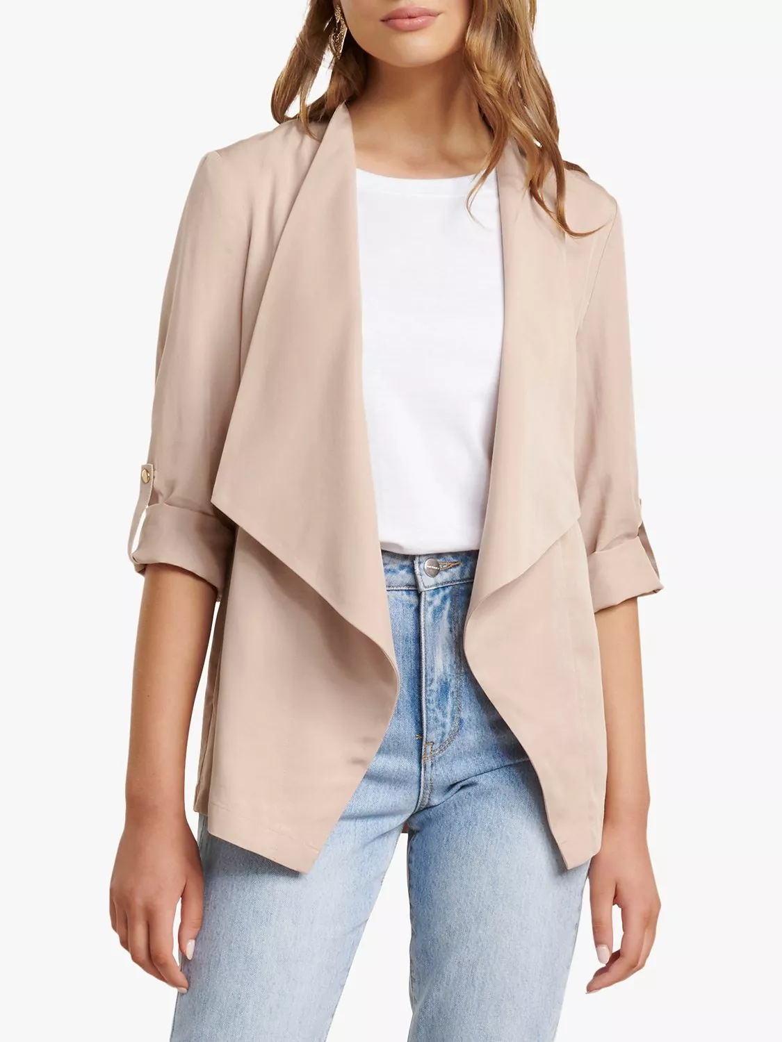 Forever New Carrie Waterfall Jacket Light Caramel
