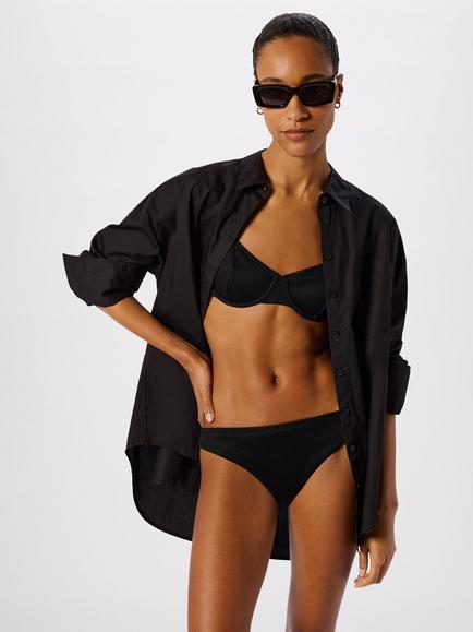 Whistles Ribbed Bikini Bottoms, Black - view 2, Black