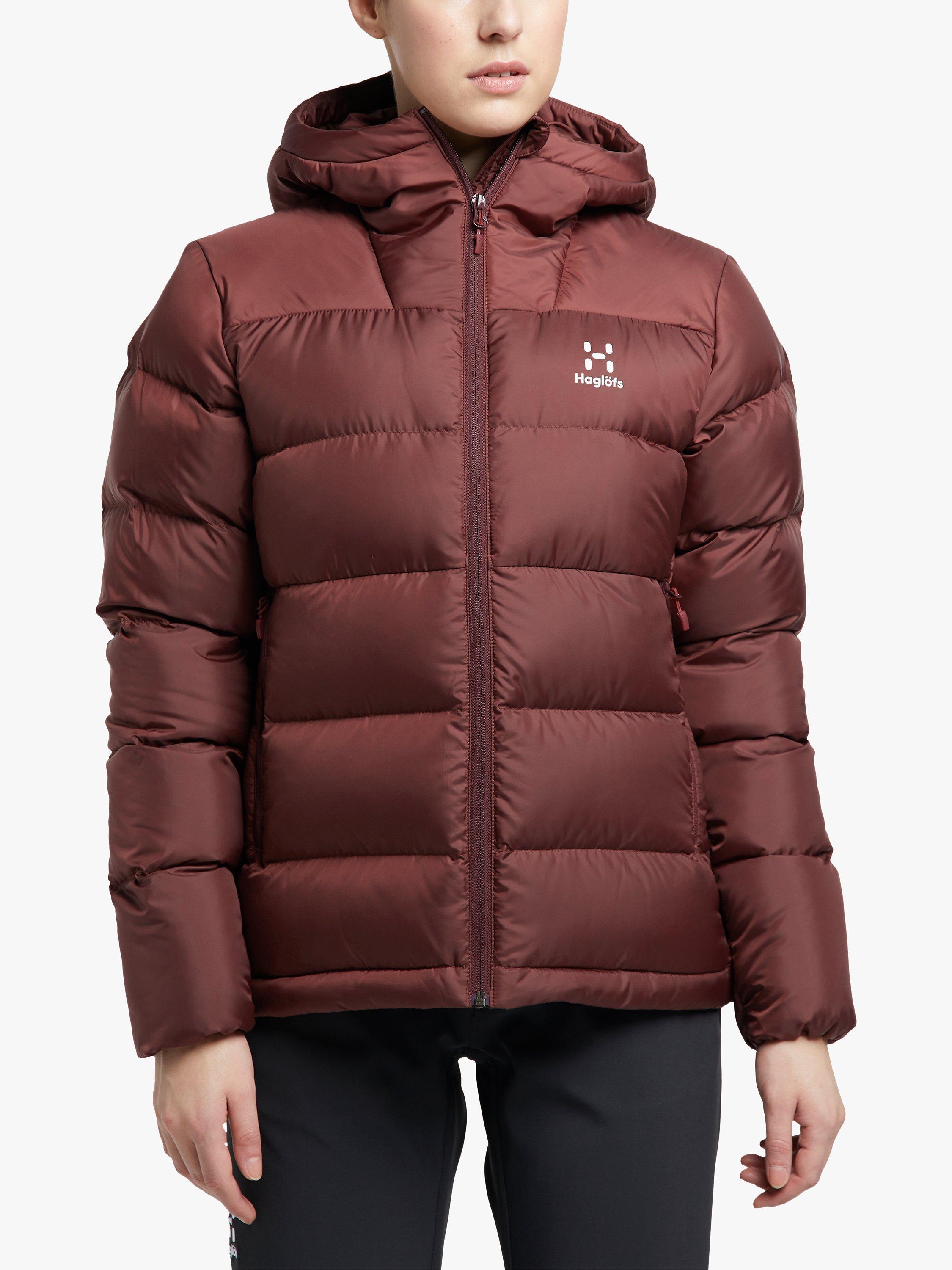Haglöfs Bield Down Hood Women's Jacket, Maroon Red