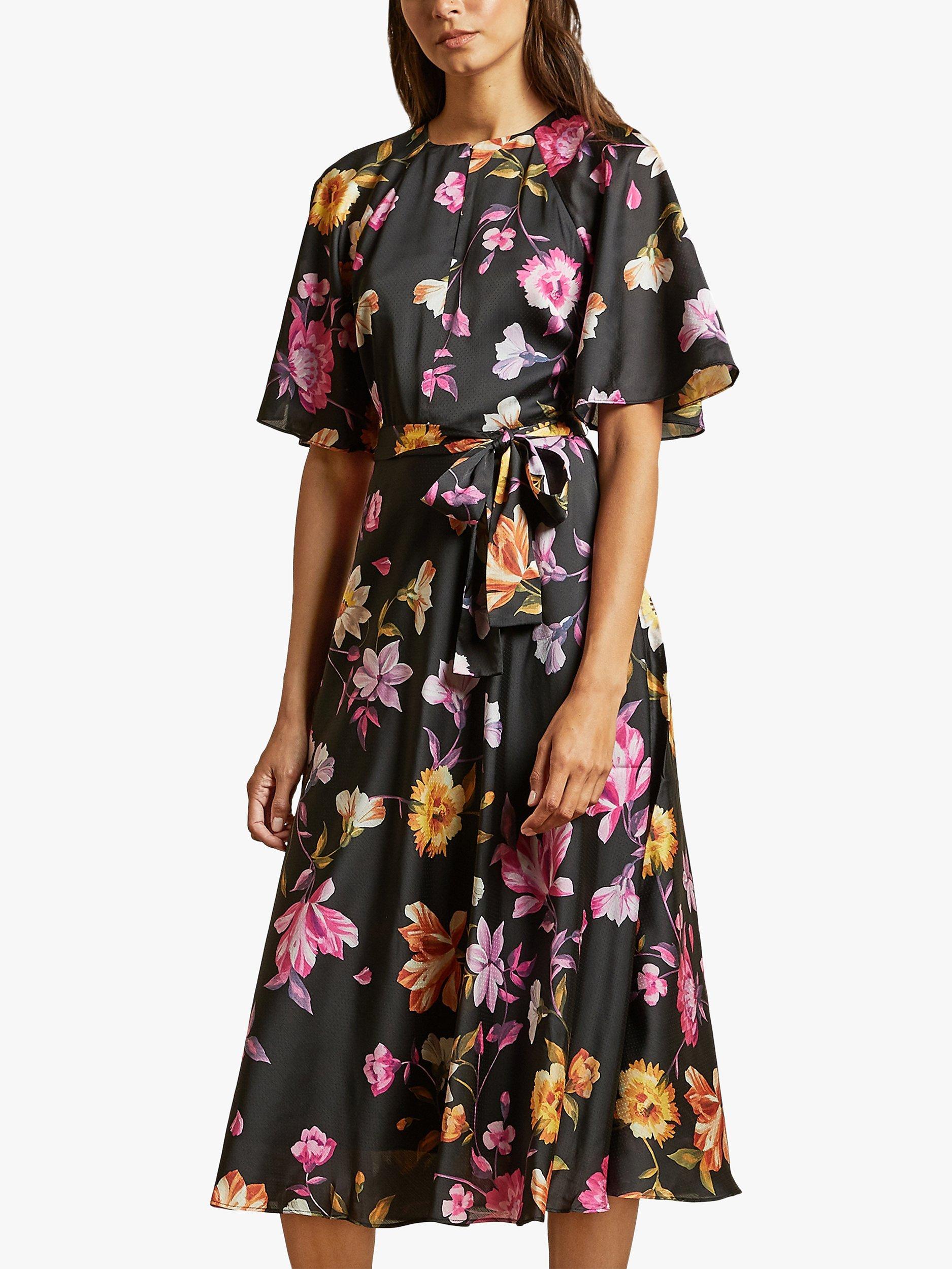 Ted Baker Ossiee Floral Midi Dress, Black