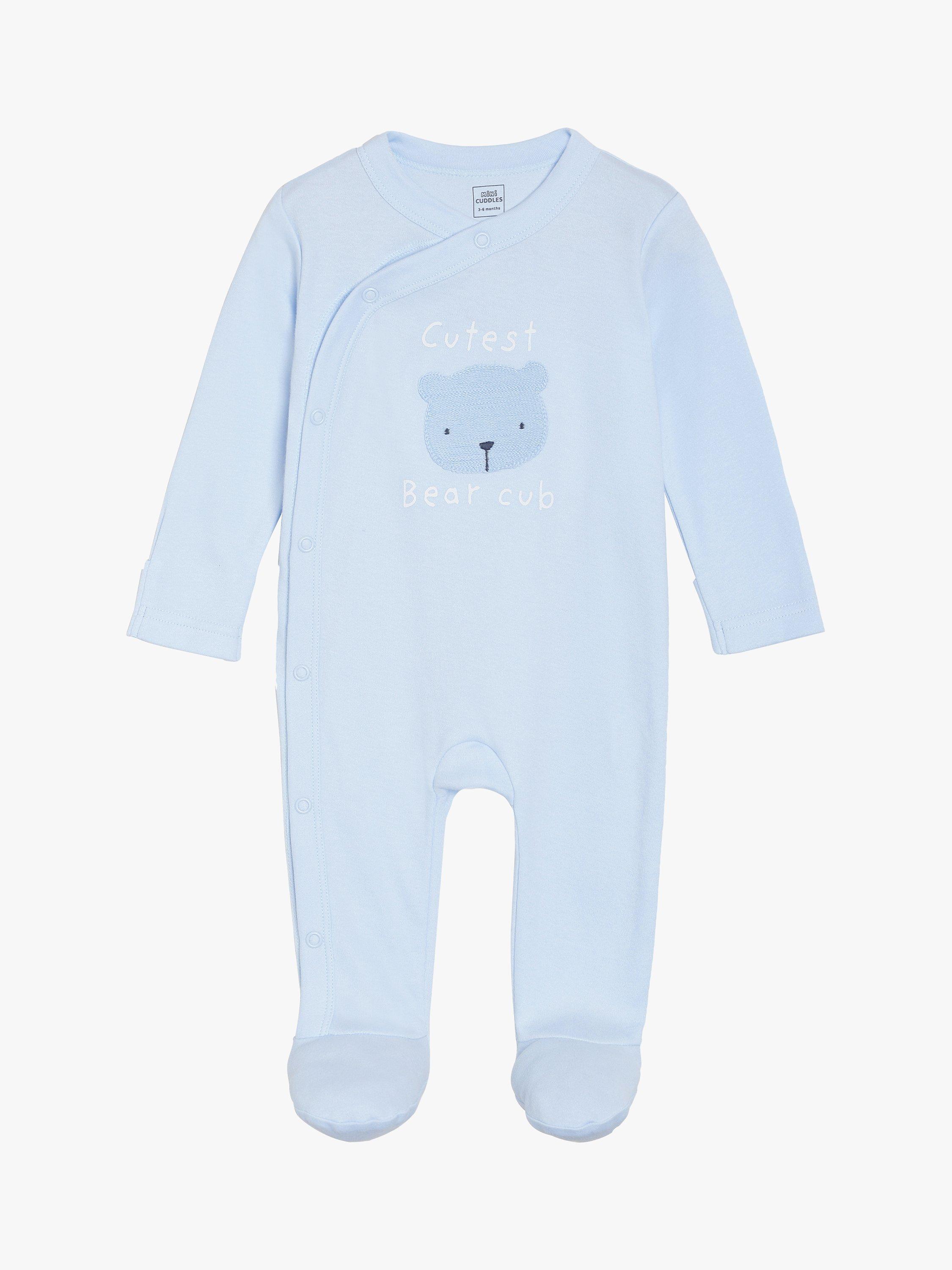 Mini Cuddles Baby Bear Cub Sleepsuit, Blue