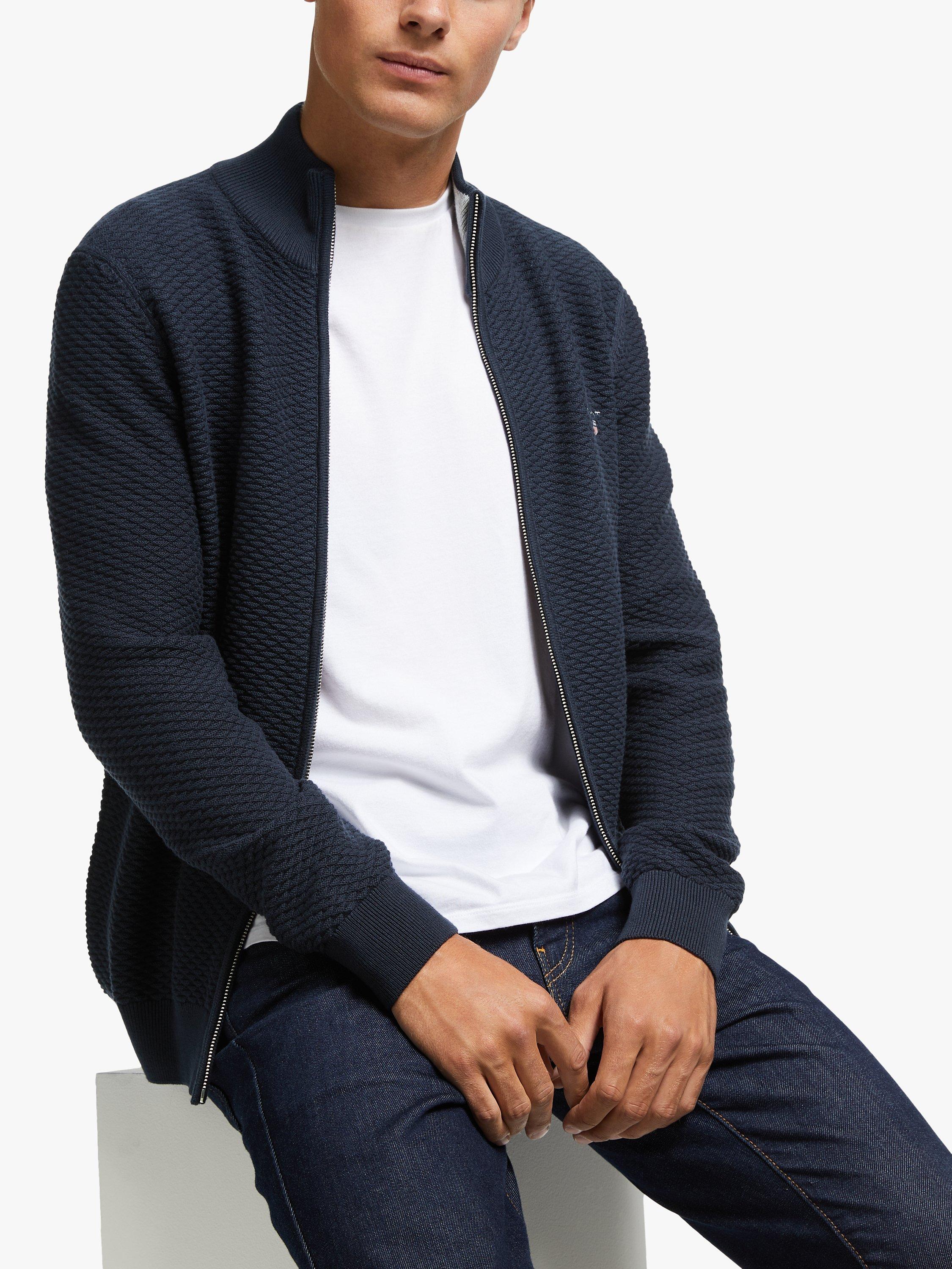 GANT Triangle Textured Full Zip Sweater