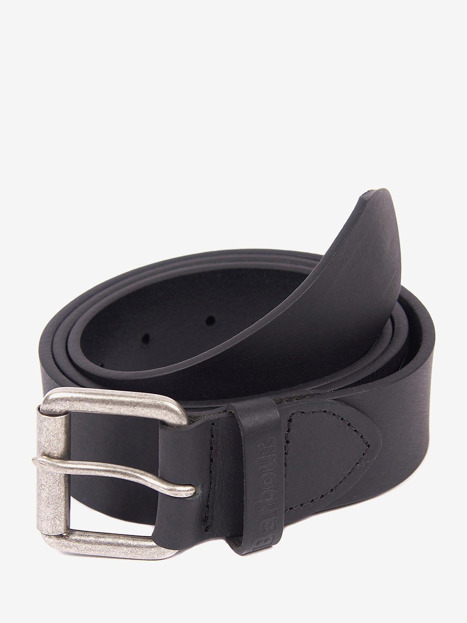 Barbour Matt Leather Belt Black