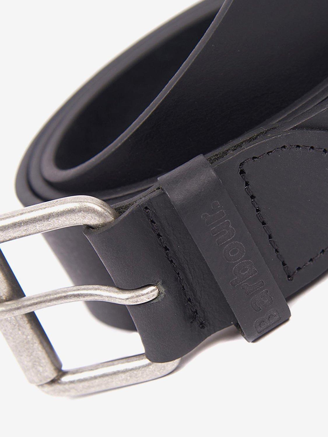 Barbour Matt Leather Belt Black