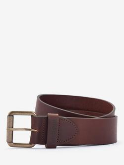 Barbour Matt Leather Belt, Brown, Brown