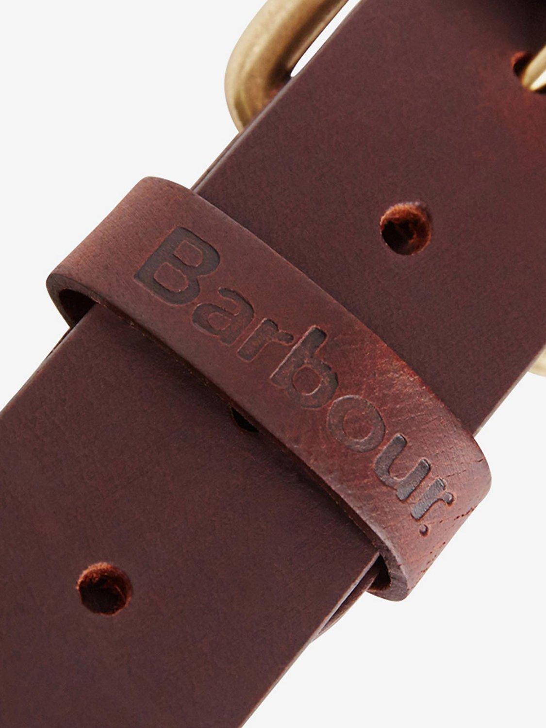 Barbour Matt Leather Belt, Brown, M