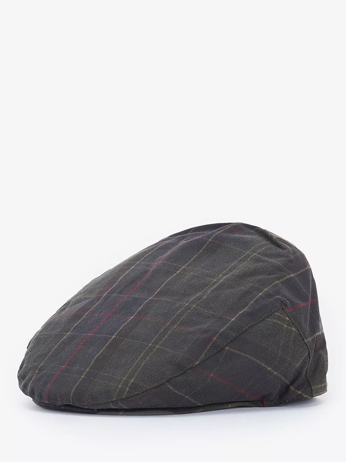 Barbour Tartan Waxed Cotton Flat Cap Black Multi