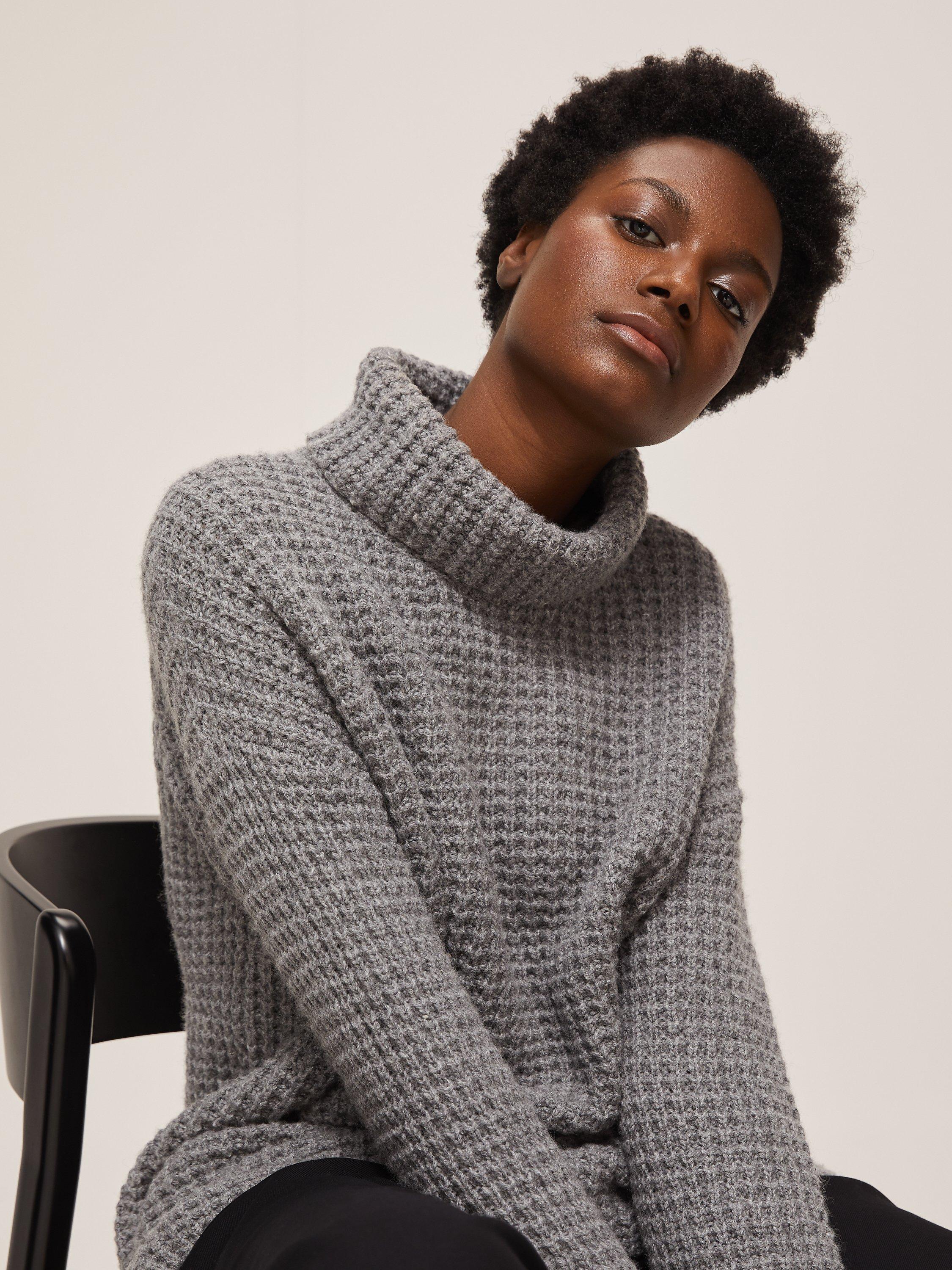 Grey knit jumper womens best sale