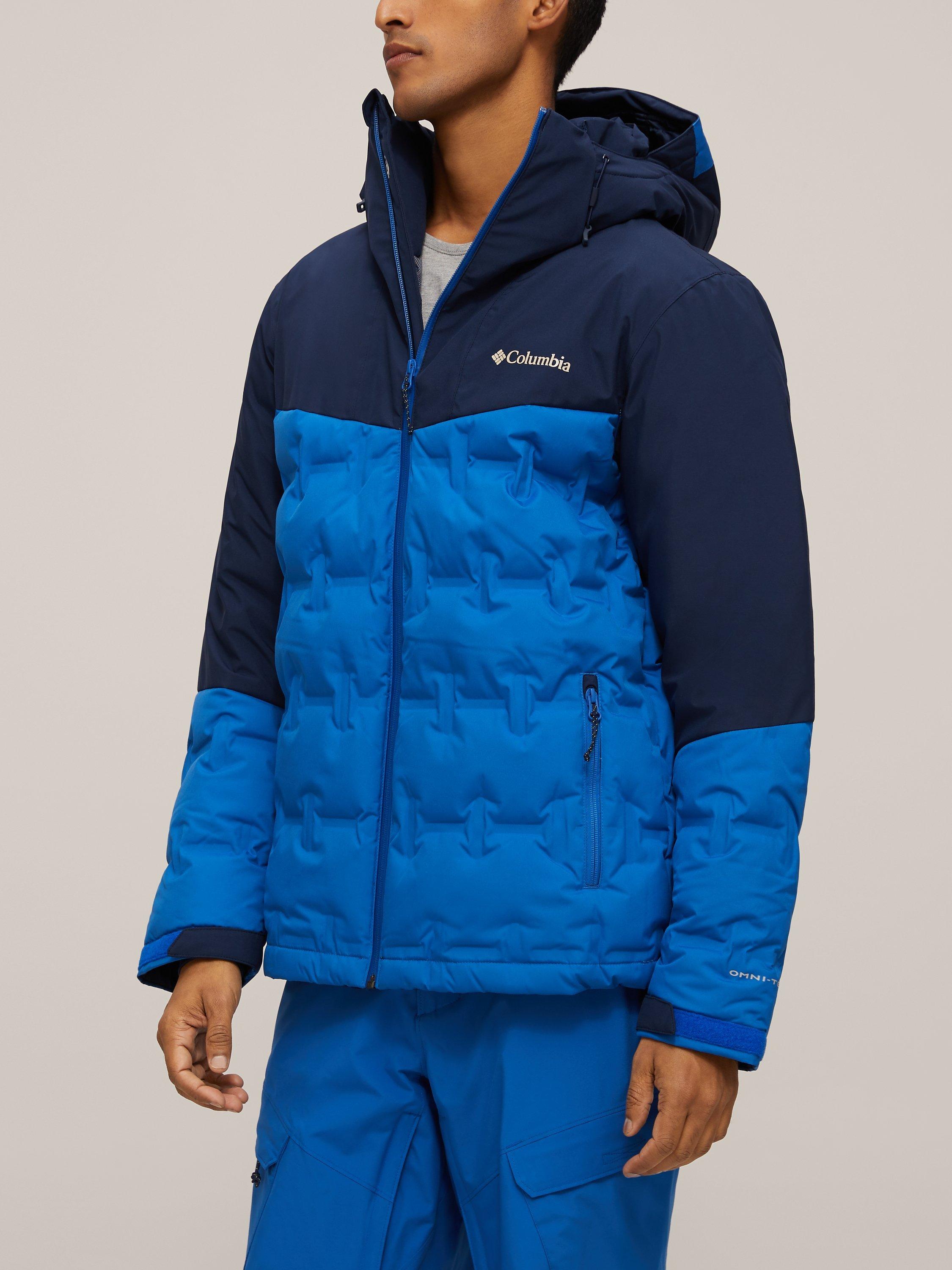 Columbia Wild Card Men's Waterproof Ski Down Jacket, Bright Indigo/Collegiate Navy