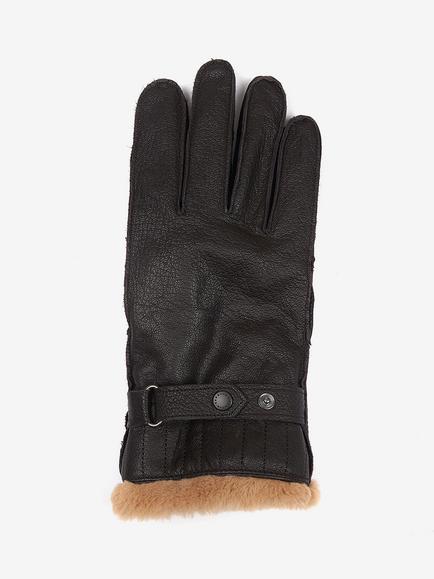 Barbour Utility Leather Gloves, Dark Brown - view 2, Dark Brown