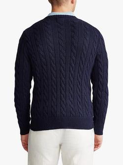Polo Ralph Lauren Cotton Cable Knit Jumper - view 2, Hunter Navy