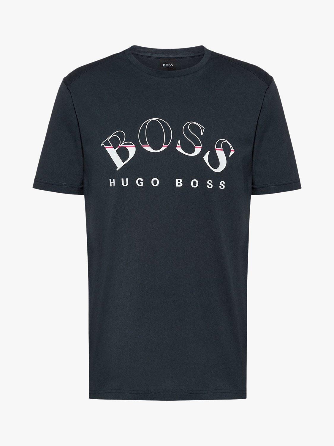 BOSS Tee 1 Cotton Logo T Shirt Navy
