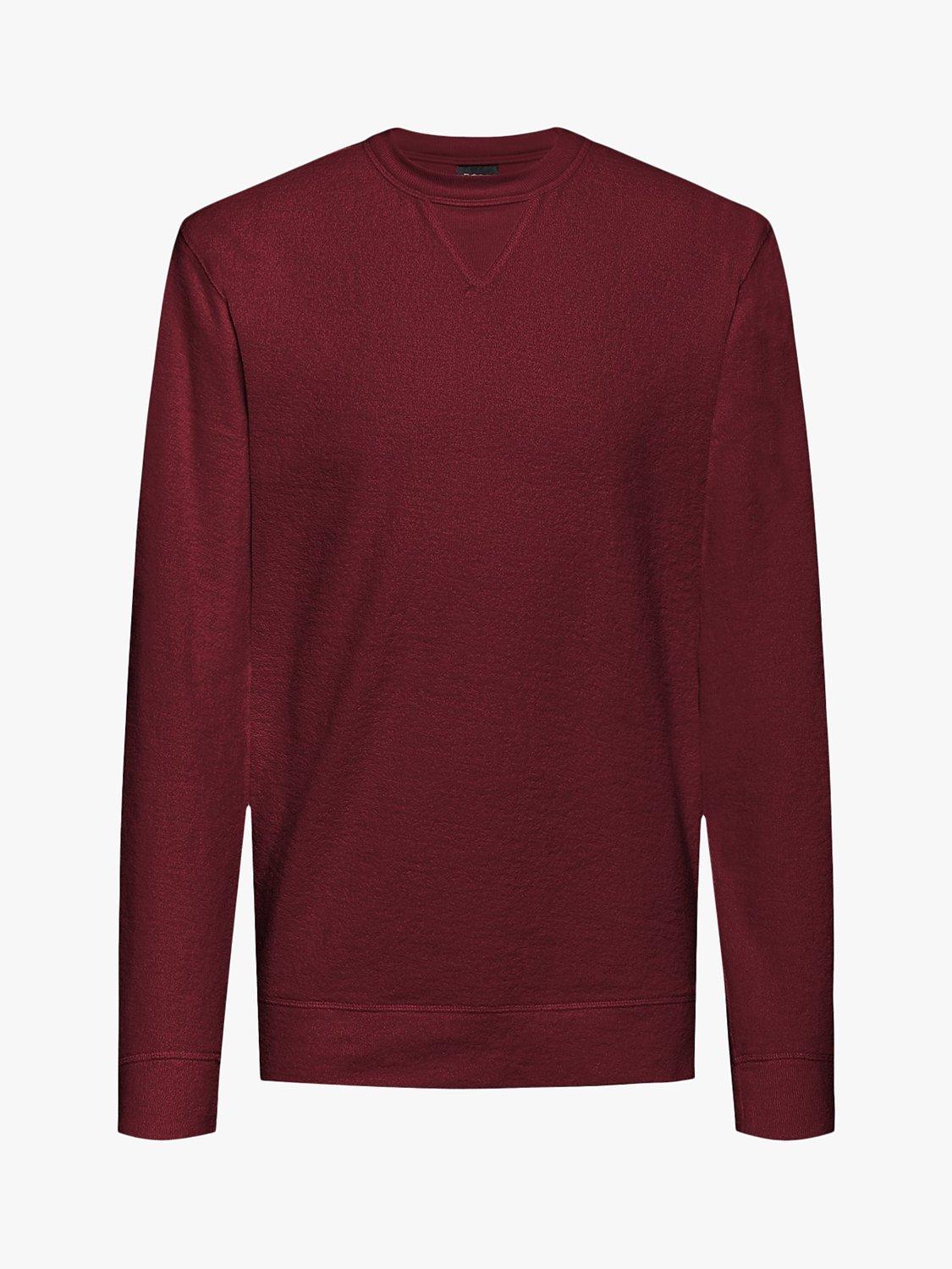 BOSS Weich Crew Neck Sweatshirt, Dark Red