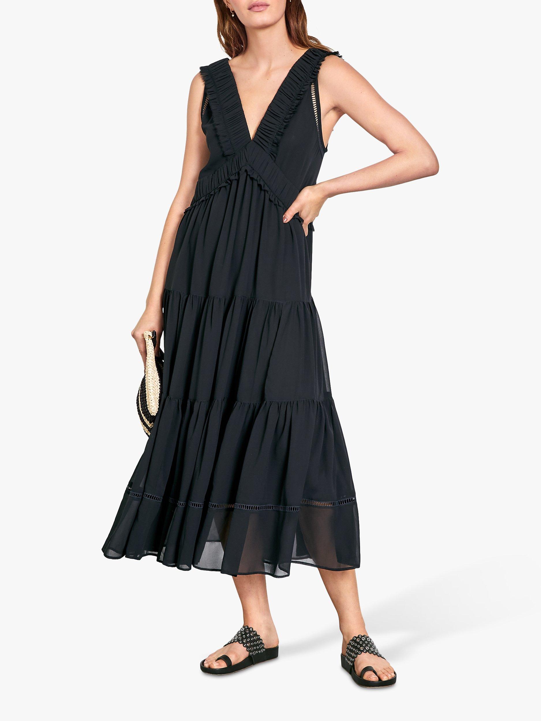 HUSH Rickie Tiered Dress, Black