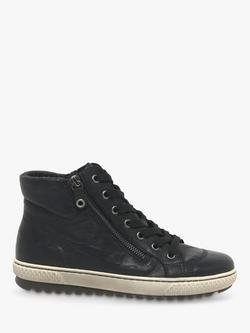 Gabor Bulner Leather Hi-Top Trainers, Black