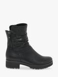 Gabor Zola Wide Fit Leather Biker Boots, Black