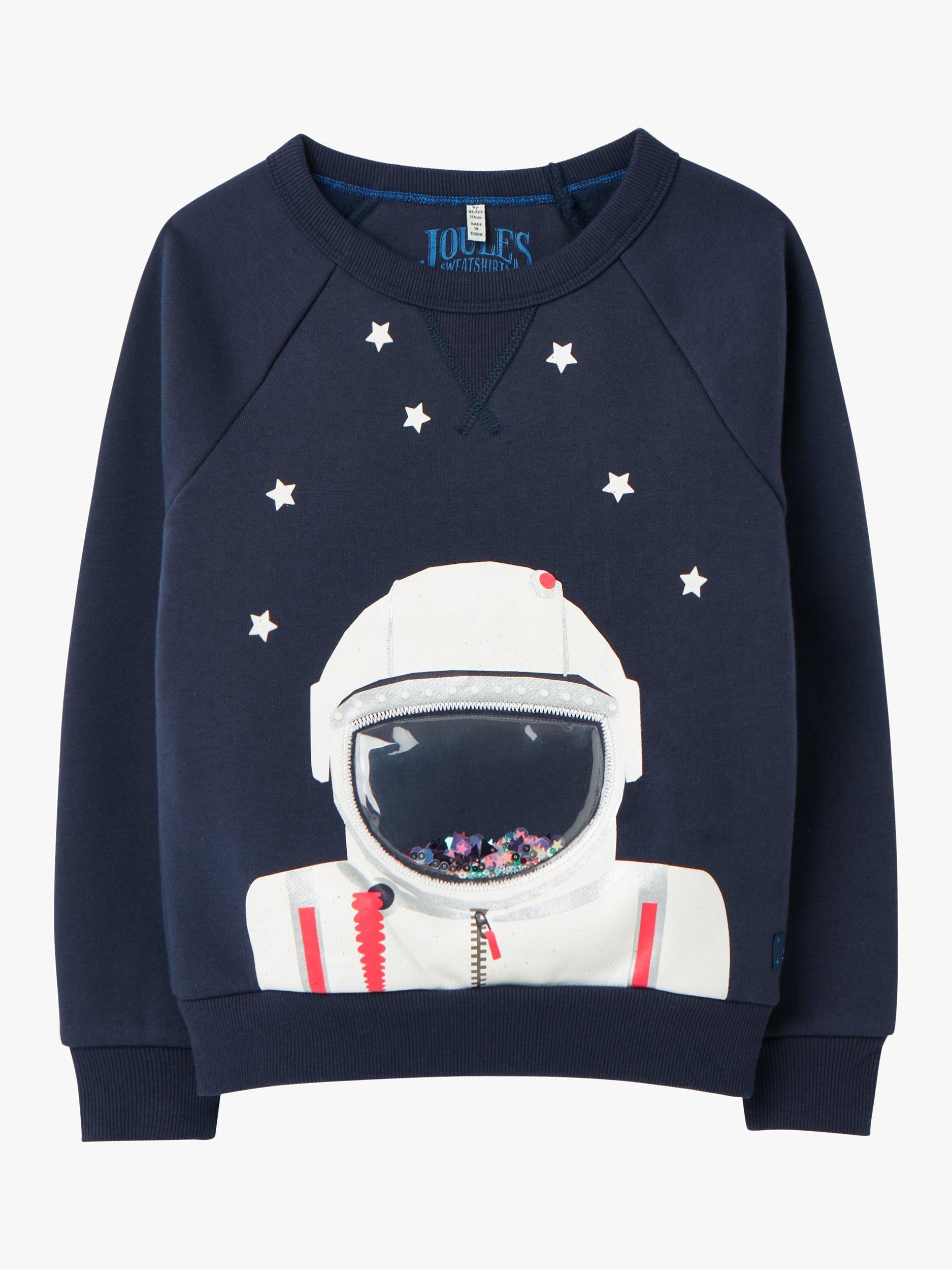Little Joule Boys' Ramble Astronaut Graphic Sweatshirt, Navy
