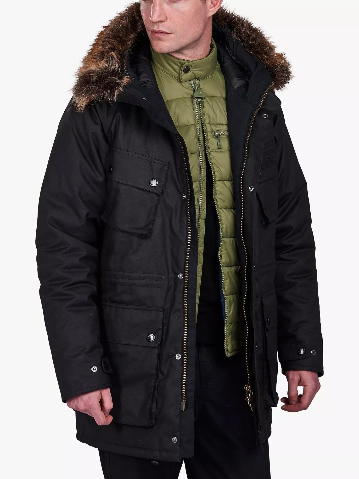 Barbour international race wax parka jacket sale